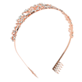 Miniatyrbillede 6 af 8: Brudekrone Rhinestone Elegant Glitrende Bryllupsprinsessekrone til Halloween Rose Gold