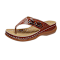 Miniatyrbilde 2 av 4: Ortopediske kileflip-flops for kvinner - brune strandsandaler