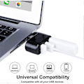 Miniatyrbild 3 av 5: 3 Portar USB 2.0 Hub 180 Graders Rotation Mini Roterande Extern Splitter Adapter För Notebook Laptop PC (Svart)