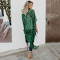 Miniatyrbild 2 av 3: Blommig maxi kimono cardigan S
