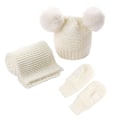 Miniatyrbild 1 av 8: Baby Kids Scarf Hat Gloves Set för pojkar och flickor Höst Vinter Varma Stickade Mössa Halsduk Vantar Set