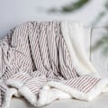Miniatyrbillede 2 af 5: Sherpa Fleece Tæppe Vendbart Sherpa Flanel Tæppe Blødt Fuzzy Plys Fluffy Tæppe Varmt Hyggeligt med Stribe Perfekt Kast til Alle Årstider til Sofa B