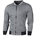 Miniatyrbillede 1 af 3: Grid Zip-Up Herre Vinter Cardigan Frakke - Mørkegrå