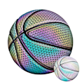 Miniatyrbilde 1 av 4: Reflekterende holografisk basketball i størrelse 7 for nattspill, lyser opp i mørket, basketballgaver, leker for voksne og barn