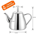 Miniatyrbillede 4 af 5: Rustfri stål tekande kaffe serveringskander 1,2 liter (42oz) 4-5 kopper Let at hælde sølv tekande