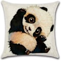 Miniatyrbilde 5 av 5: Putetrekk og putetrekk i polyester i 4 deler, 45x45 cm, Panda-tema