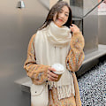 Miniatyrbillede 1 af 4: Vinterhvid Kvinde Cashmere Følelse Sjal: Blød, varm og stilfuld