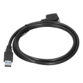 Miniatyrbilde 5 av 8: 90 graders datakabel USB3.0‑A til Micro USB‑B albue med skruer Industrikamera Svart