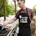 Miniatyrbillede 4 af 5: 3 Lommer Justerbar Hagesmæk Forklæde Tykkere Version Vandtæt Med Ekstra Lange Bindebånd Madlavning Køkkenforklæder Til Grill Tegning, Kvinder Mænd