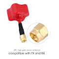 Miniatyrbillede 3 af 8: 5,8G 2dBi LHCP Quadcopter FPV Svampe 50mm Antenne SMA/RP-SMA Til RC Drone (Rød)