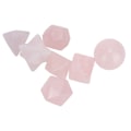 Miniatyrbilde 4 av 8: 7 stk Chakra Healing Krystaller Geometriske Mønstre Form Semi Precious Sten Dekorative Positive Energi Krystaller Ornament Rosa