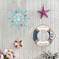 Miniatyrbild 4 av 5: 28 cm nautisk träskeppsratt dekoration nautisk strand träbåt roder väggkonst dekoration trä