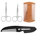 Miniatyrbillede 5 af 8: 4-i-1 Mænds Skæg Formning Styling Kits Skæg Kam Mustache Saks Foldbar Trimning Kam
