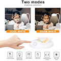 Miniatyrbilde 2 av 4: Barne-LED-skrivebordslampe med USB-ladeport, penneholder og telefonstativ - Søt lampe med 2 fargemoduser for studiebord, hvit
