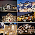 Miniatyrbilde 5 av 5: Juleprojektor LED Snøfnugg Lampe Vanntett Lys