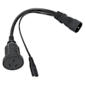 Miniatyrbild 3 av 8: IEC320 C14 till IEC320 C7 AU-sladd hane till hona 1 in 2 ut Y Power Splitter-kabel för skrivare digitalkamera 12,6 tum