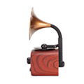 Pikkukuva 4 / 8: Retro Bluetooth-kaiutin Trumpet Flower Professional Strong Bass Portable Wood Style Stereo-kaiutin kotiinTumma puun väri