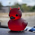 Miniatyrbillede 2 af 5: Devil Ducky, Mørk Satanisk And Gotiske Gaver, And Skrivebordsdekoration, Devil Duck Bildekorationstilbehør, Halloween Gaver