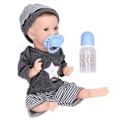 Miniatyrbild 4 av 8: 12-tums återfödda babydockor flexibla lemmar mjuka silikon verklighetstrogna dockleksak med mjölkflaska pojke