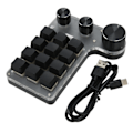 Miniatyrbilde 2 av 8: 12-tasters mekanisk tastatur Bluetooth USB-tilkobling Mini bærbar programmerbar makro-tastatur med 3 knotter for kontor