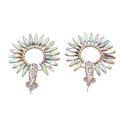 Miniatyrbilde 6 av 8: Mote Rhinestone Statement Drop Dangle Øredobber Store Lysekrone Øredobber for Kvinner Hvit AB Midten KC Gull
