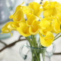 Miniatyrbillede 1 af 2: 10 kunstige hestesko-blomster, 38 cm, velegnet til køkken og bryllupsdekorationer (gul)