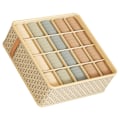 Miniatyrbillede 2 af 8: Skab Skuffe Organiser Dividers Stof Kommode Skab Organiser Opbevaringskasser Pladsbesparende Rodfri Beige 20 Gitter 32x32x11cm
