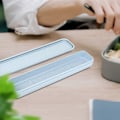 Miniatyrbillede 2 af 5: Sort Bærbar Simpel Bestik Opbevaringsboks og Opbevaringspose til Knive, Gafler, Skeer, Spisepinde, Sugerør Opbevaring til Rejser, Picnic, Camping, Kontor,