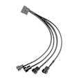 Miniatyrbillede 1 af 5: 4-pin Molex Han til 4x 3-pin/4-pin Pwm Han Sleeved Fan Forlænger Adapter Kabel