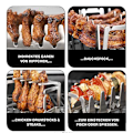 Miniatyrbilde 3 av 4: Grillrist i rustfritt stål, multigrill, robust og enkel å rengjøre, frittstående grill med bølgepapp, multi-grillrist i rustfritt stål for Ch