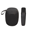 Miniatyrbillede 8 af 8: Mikrofon Bluetooth Højttaler RGB Lys Mini Karaoke Maskine med Enkelt Mikrofon til Husholdningsfest Sort