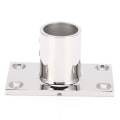 Miniatyrbillede 2 af 8: Stangbase rustfrit stål 90 grader rektangulært holdbart korrosionsbeskyttende polering Hnadrail fitting til bådyacht (25 mm)