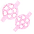 Miniatyrbillede 4 af 8: 2 stk. silikone æggering pandekagemaskine non-stick ægkogerpande flipform DIY køkken tilbehør
