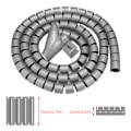 Miniatyrbillede 3 af 3: Fleksibel spiralrør kabelarrangør ledningsvikling ledningsbeskytter ledningsopbevaring sølv 1,5 m * 22 mm