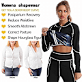 Miniatyrbild 2 av 5: Smalnande bastu svett kostymer för kvinnor - midjetränare termo leggings kroppsskulptör XL svart silver set