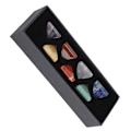 Miniatyrbilde 6 av 8: 7 Chakra MultiStone Set Pyramide Farge Naturlige Edelstener Smykker Ornamenter med Gaveeske