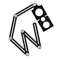 Miniatyrbillede 2 af 8: 6-delt lineal af aluminiumlegering, bærbar, letvægts, sort, sammenklappelig, multivinklet målelineal