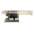 Miniatyrbillede 2 af 8: PCI E 1 til 2 Riser-kort PCI E 1X til 2 eksterne PCI E USB 3.0 udvidelseskort til Bitcoin Ethereum Mining Sort kort