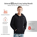 Miniatyrbillede 2 af 5: USB Opvarmet Hoodie til Mænd og Kvinder - Grå Uldblød - XXL