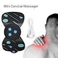 Miniatyrbilde 5 av 8: Mini Cervical Massager Multi-funksjonell Gjenladbar Puls Skulder Nakke Rygg Massasjer Svart