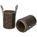 Miniatyrbillede 2 af 8: Bærbar PU læder makeup børste kop rørholder rejse kosmetik container værktøj Bronze