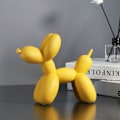 Miniatyrbillede 2 af 5: Resin Ballon Hund Skulptur - Moderne Kontorindretning til Hjemmet, Soveværelset, Stuen og Kontoret - 8\" (Gul)
