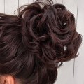 Pikkukuva 6 / 8: Sotkuinen nuttura hiuspala Hiusnuttura Scrunchies Luonnollinen pörröinen tyylikäs pidennys Kihara aaltoileva chignon naisille updo-hiuskoru