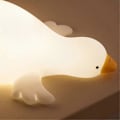 Miniatyrbillede 1 af 5: Stor Hvid Gås Natlampe Børne Sengelampe Sjov Klap Lampe USB Genopladelig Blødt Lys Øjenbeskyttelse Sovelampe