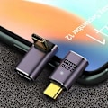 Miniatyrbillede 2 af 5: Oplader Konnektor Høj Hastighed Usb C Otg U-formet Lige Vinkel Han Til Hun Side Albue