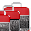 Miniatyrbild 8 av 8: 3-pack kompressionsförpackningskubkit Mesh Design Synlig Vattentät Bärbar för Resor Daglig Användning Röd