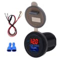 USB-porter billader spenningsdisplay voltmeter kjøretøy strøm IP66 vanntett 2.1A Rød DC12-24V