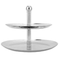 Miniatyrbillede 1 af 8: Kageholder i rustfrit stål Cupcake Holder Fest Dessert Display Servering Tallerken Rack 2-tier