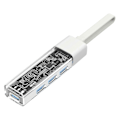 Pikkukuva 1 / 4: 4-in-1 Hub -telakointiasema, läpinäkyvä kuorirakenne, 4 porttia, kompakti koko, kaksois-USB-C-jatke, tietokonetarvikkeet, valkoinen
