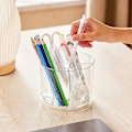 Miniatyrbillede 2 af 5: Roterende Transparent Penholder Makeup Brush Organizer med 5 Slots